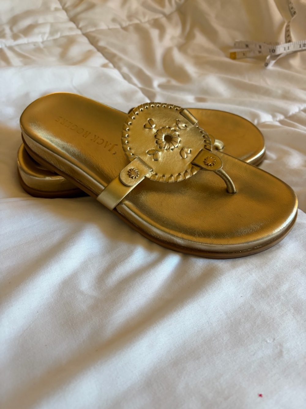 Jack Rogers Metallic Gold Thong Sandal - Picture 2 of 10
